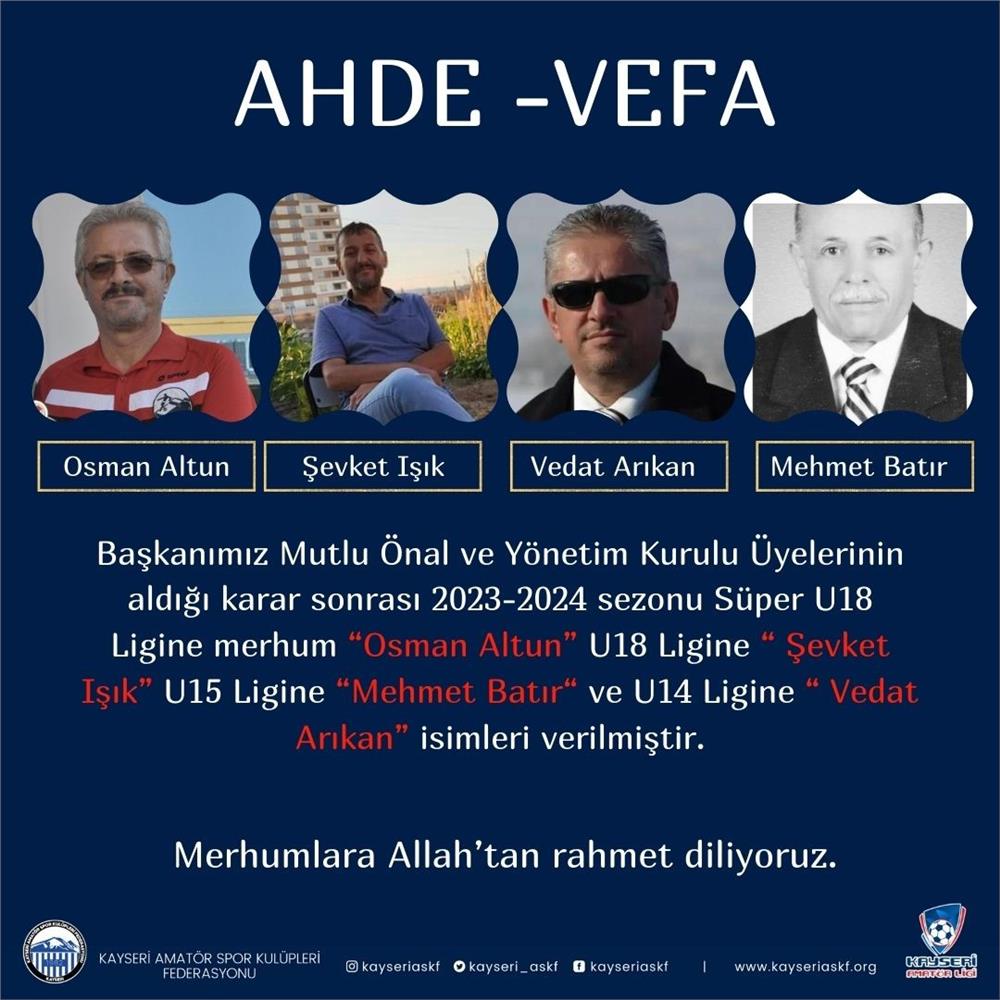 Kayseri ASKF’den Vefa Örneği Kayseri ASKF’den Vefa Örneği