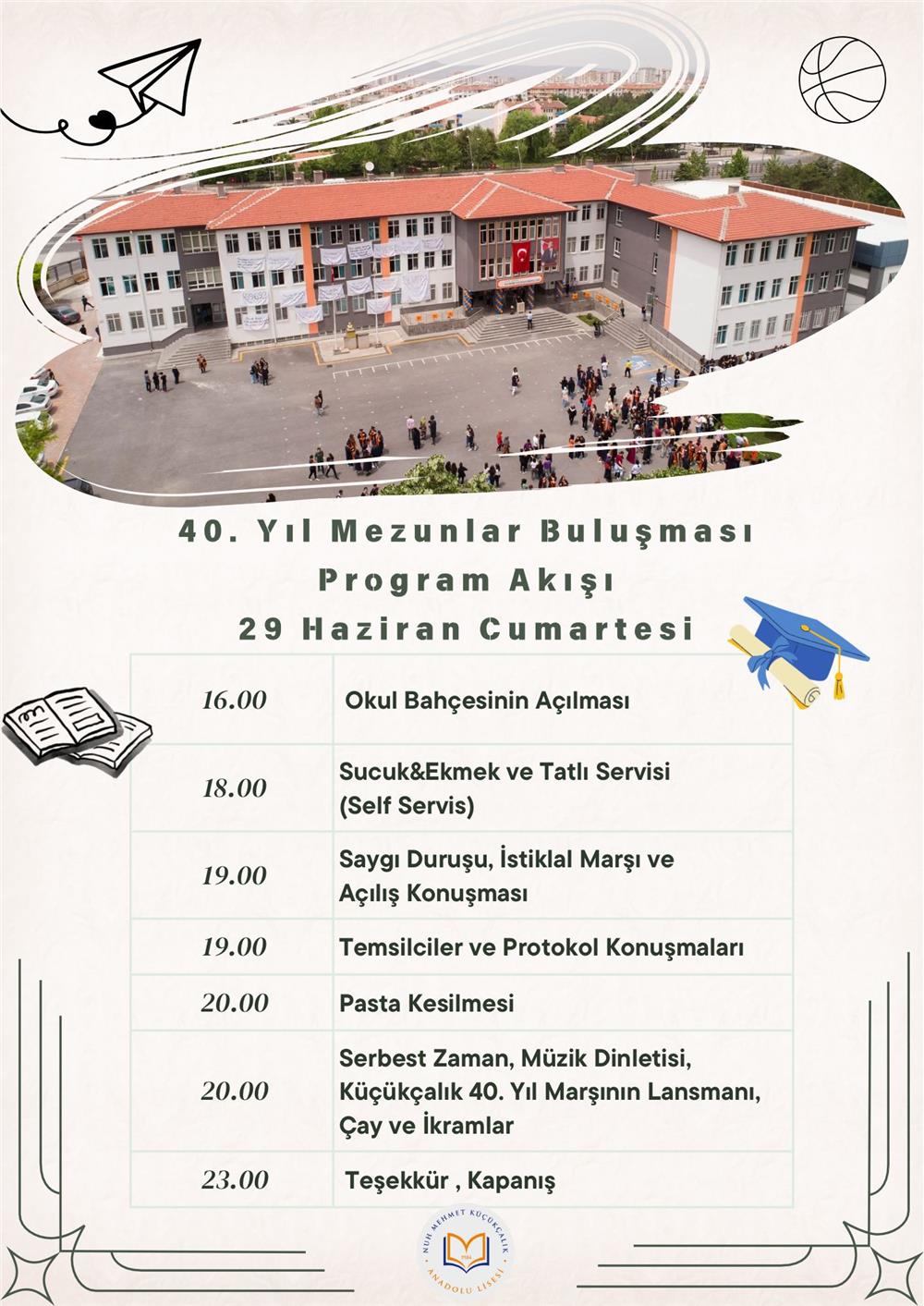 Nuh Mehmet Küçükçalık Anadolu Lisesi 40 yaşında...