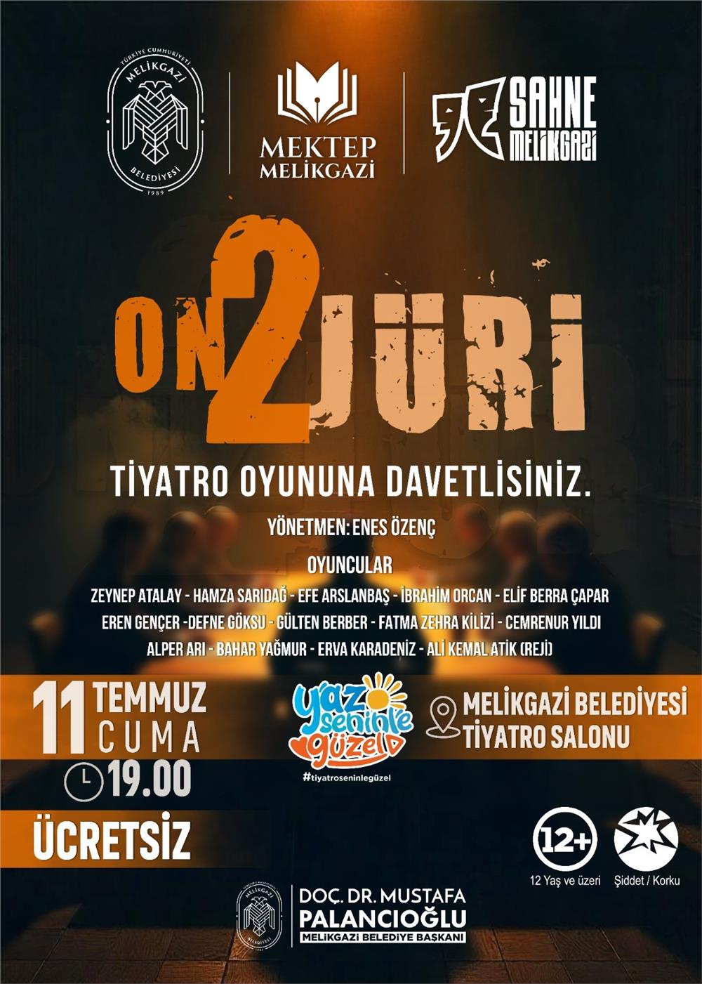 Melikgazi'den ‘12 Jüri’ oyununa davet Melikgazi'den ‘12 Jüri’ oyununa davet