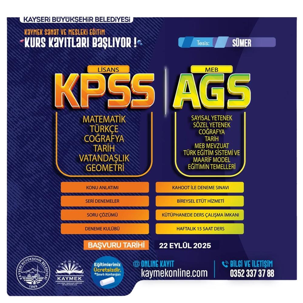 Kaymek’ten Memur Ve Öğretmen Adaylarına Ücretsiz Kpss Ve Ags Kursu