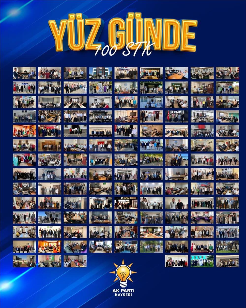 AK Parti Kayseri İl Teşkilatı Yüz Günde 100 STK Ziyareti programını tamamladı AK Parti Kayseri İl Teşkilatı Yüz Günde 100 STK Ziyareti programını tamamladı