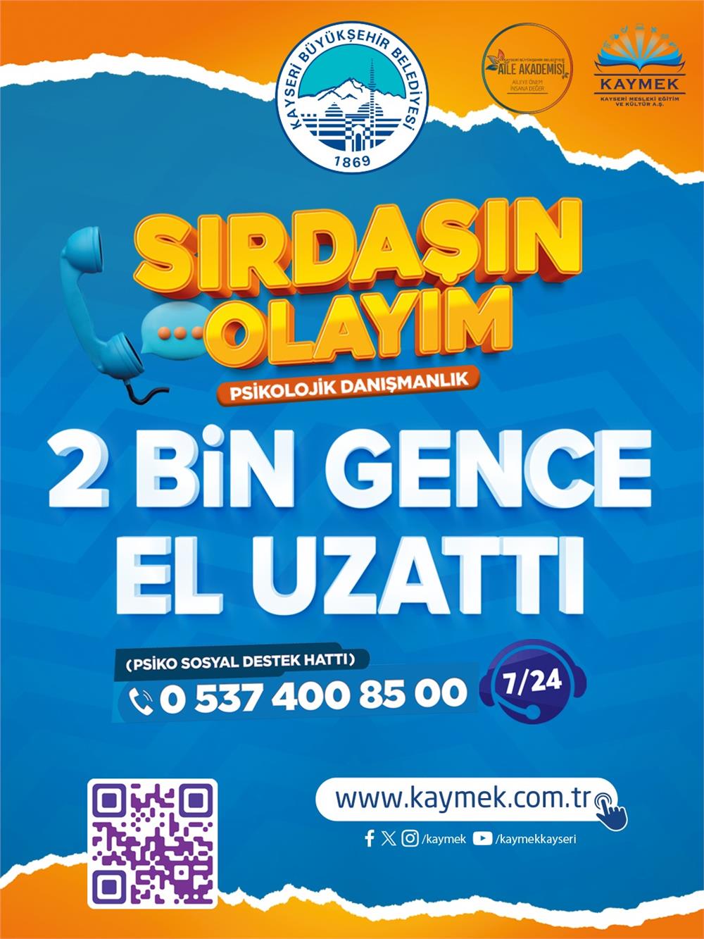 Büyükşehir'in Hassas ve Önemli Hizmeti Sırdaşın Olayım, 2 Bin Gence El Uzattı