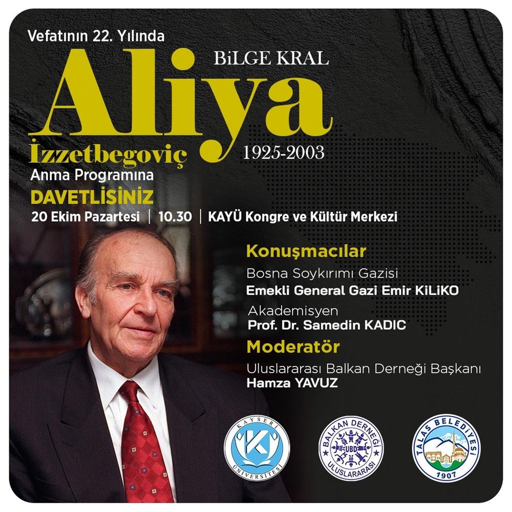Talas Belediyesi’nden Bilge Kral Aliya İzzetbegoviç’e anlamlı anma Talas Belediyesi’nden Bilge Kral Aliya İzzetbegoviç’e anlamlı anma