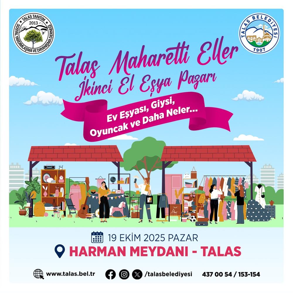 Talas’ta Maharetli Eller'e yeni soluk: ikinci el eşya pazarı başlıyor Talas’ta Maharetli Eller'e yeni soluk: ikinci el eşya pazarı başlıyor