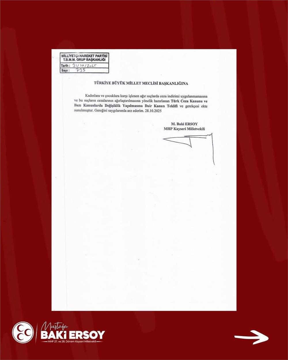 Ersoy’dan kadınlara ve çocuklara yönelik işlenen şiddet hakkında kanun teklifi