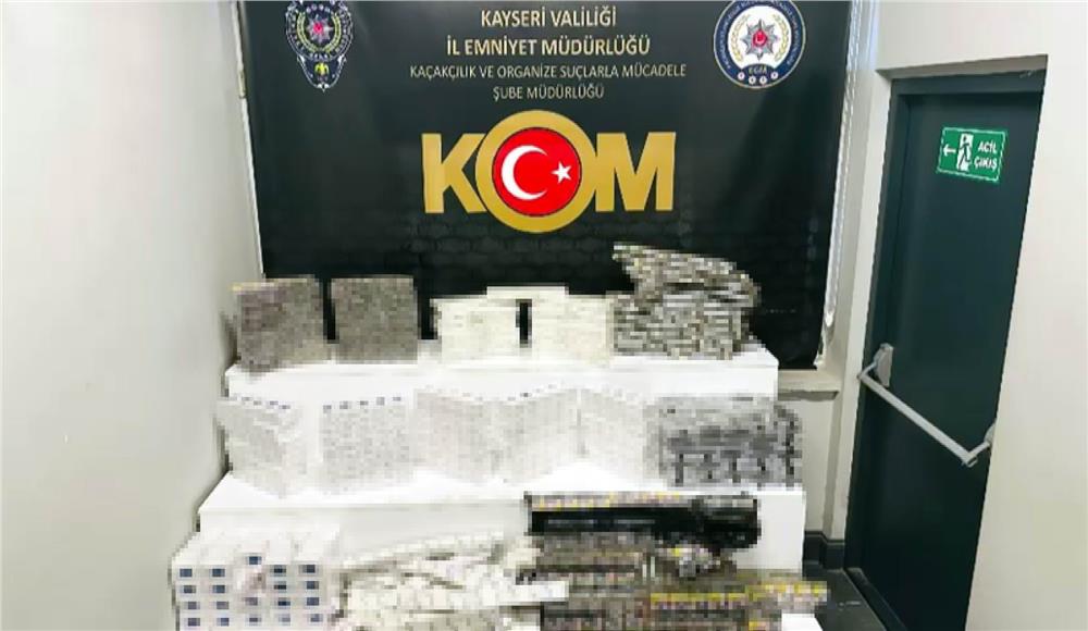 Kayseri'de 2 bin paket kaçak sigara piyasaya sürülmeden ele geçirildi