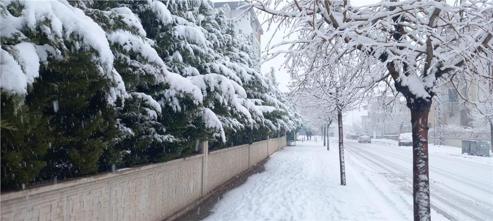 Develi’de kar yağışı etkili oldu