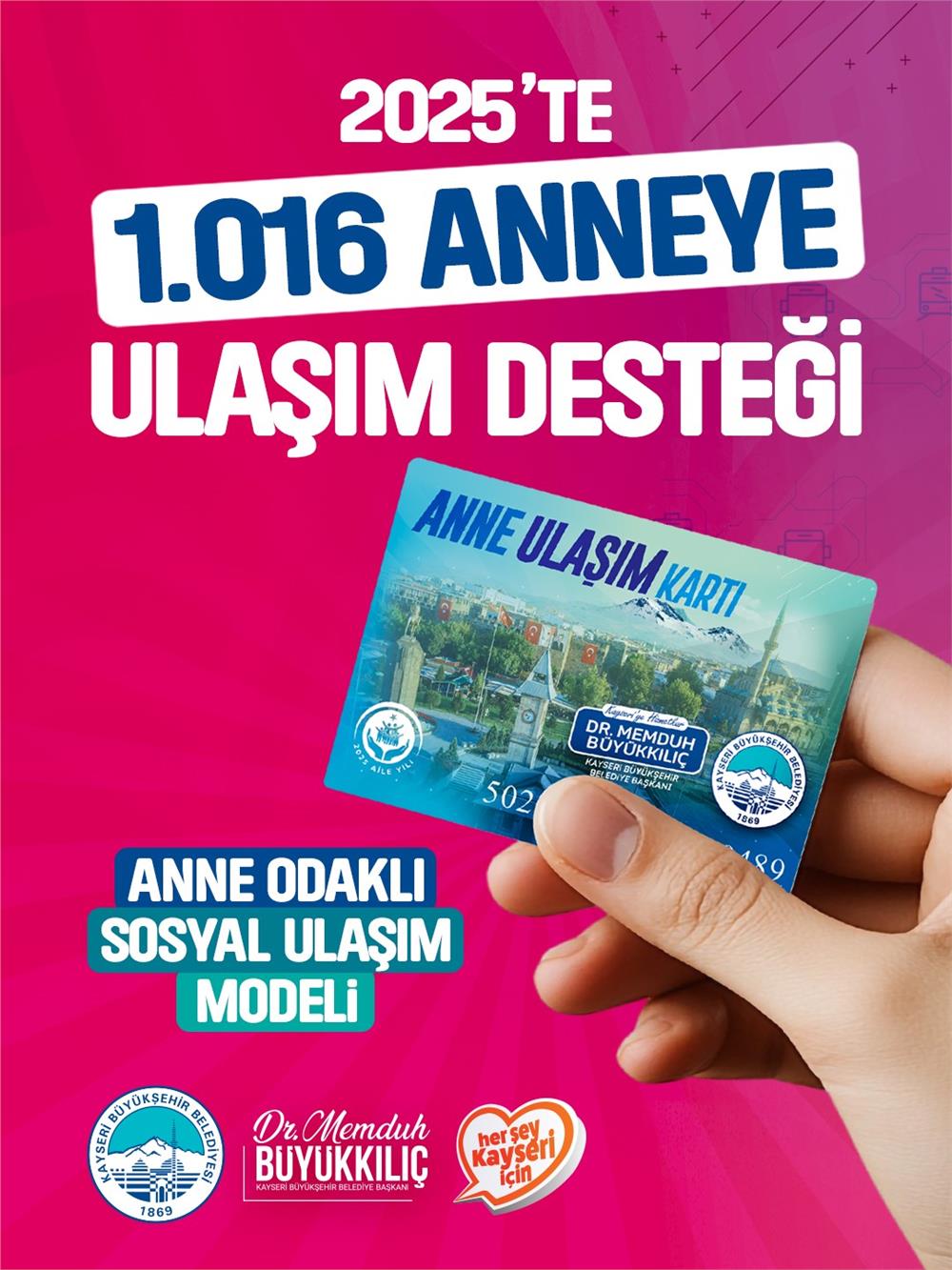Anne Ulaşım Kartı'ndan 2025'te bin anne faydalandı