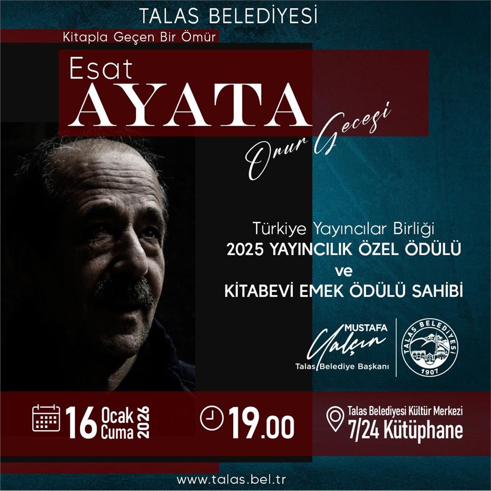 Başkan Yalçın'dan Esat Ayata için onur gecesi