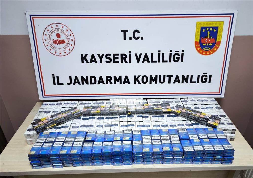 Kayseri’de 619 paket kaçak sigara ele geçirildi: 1 gözaltı