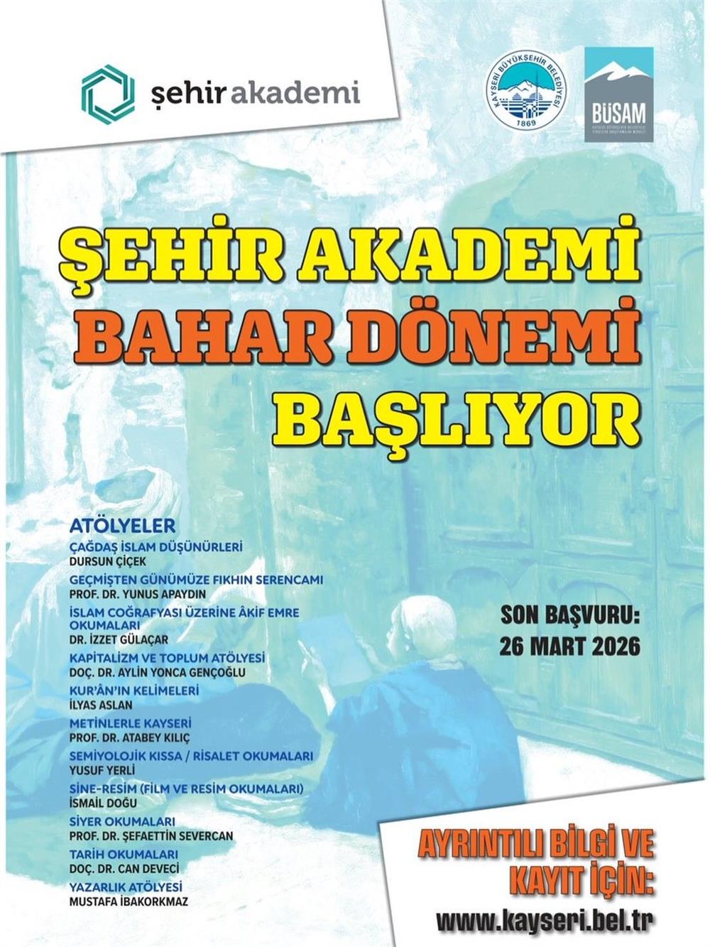 BÜSAM Şehir Akademi, 2026 Bahar Dönemi kayıtları başladı.