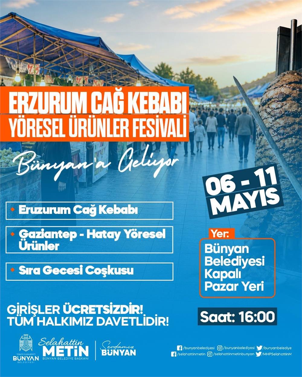 Bünyan’da Yöresel Lezzetler Festivali başlıyor