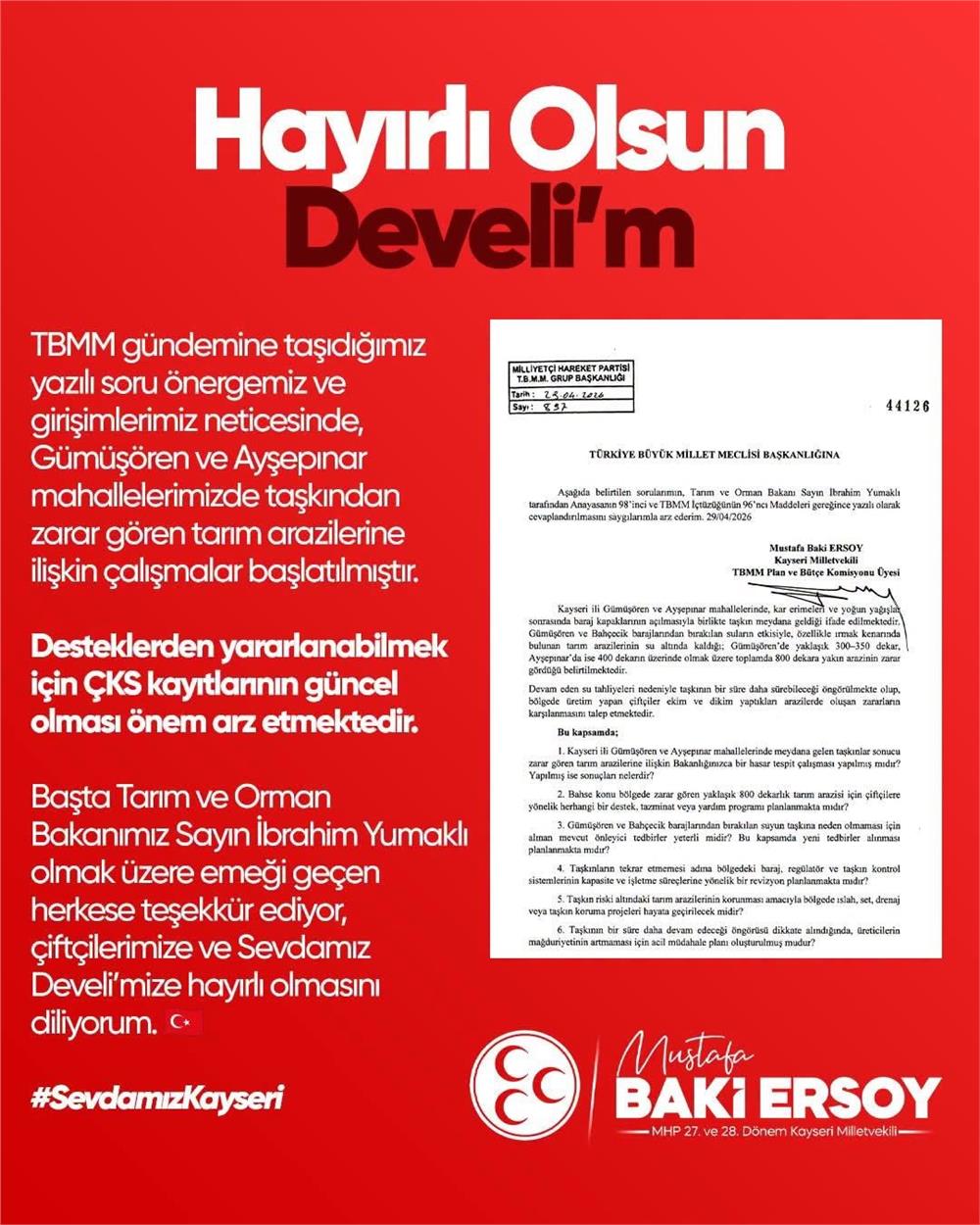 Baki Ersoy müjdeyi verdi: Hayırlı olsun Develim