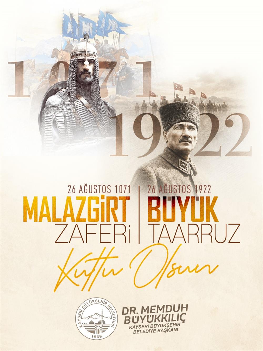 Başkan Büyükkılıç'tan Malazgirt ve Büyük Taarruz Zaferi mesajı