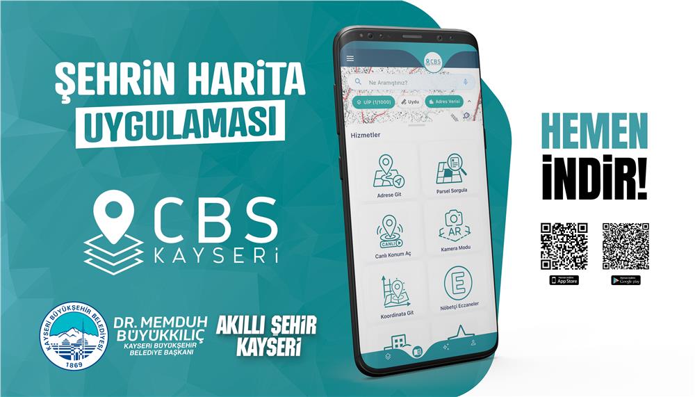 Kayseri Büyükşehir'den akıllı şehircilikte güçlü dijital hamle: CBS Kayseri Mobil Uygulaması