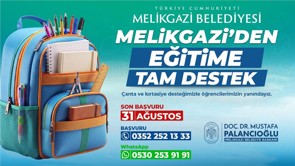 Melikgazi Belediyesi’nden öğrencilere kırtasiye desteği