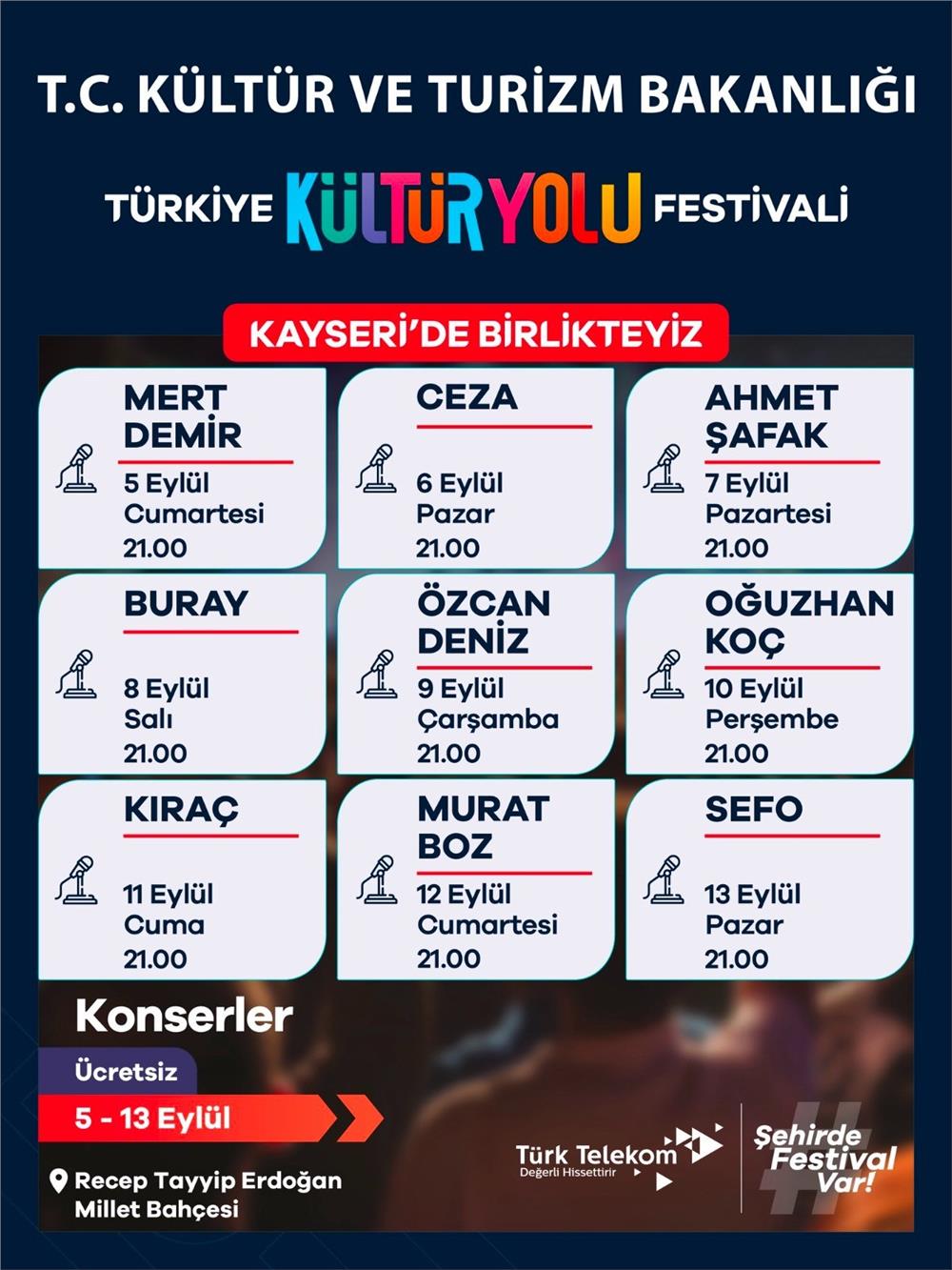 Başkan Büyükkılıç’tan Türkiye Kültür Yolu Festivali’ne davet